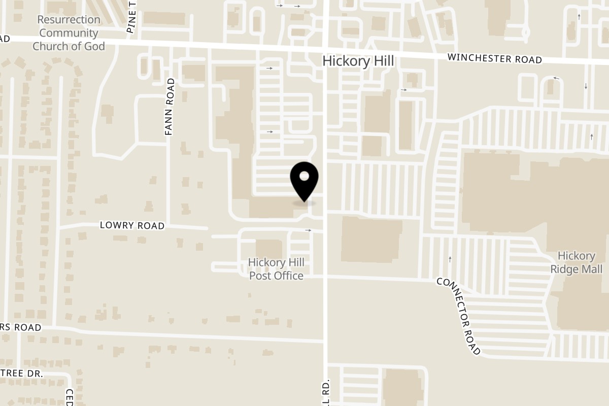 Map showing the location of A&R BBQ Hickory Hill on 3721 Hickory Hill Rd in Memphis